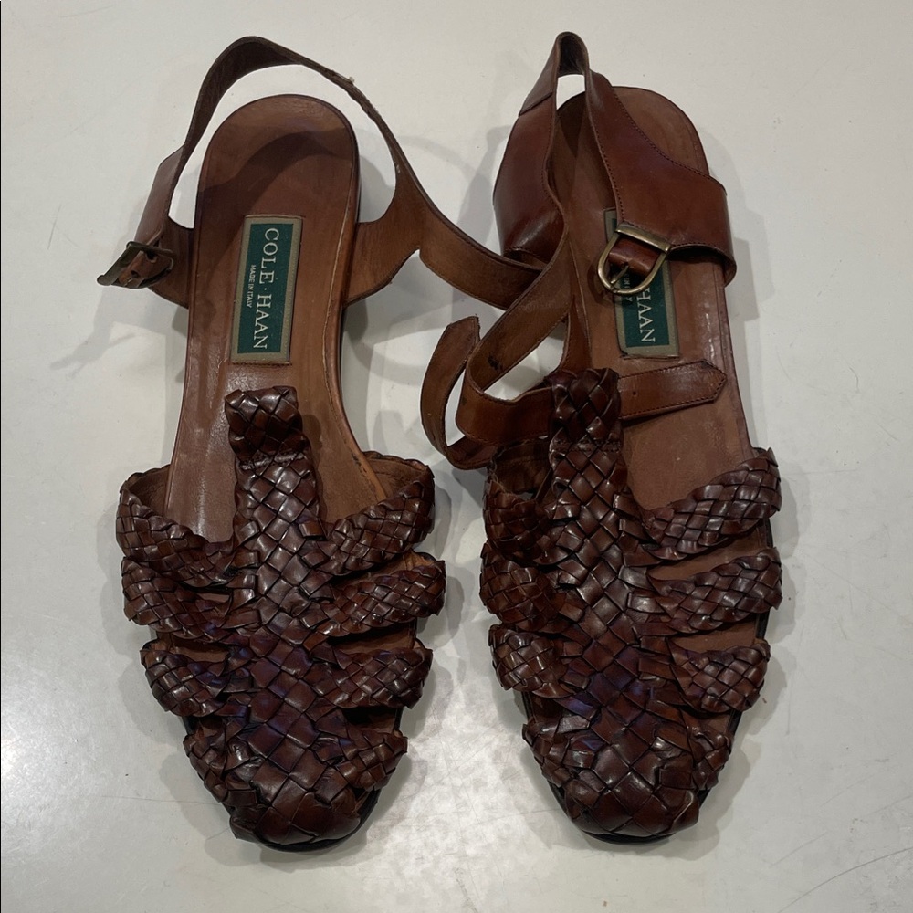 Cole Haan Women's Brown Woven Sandals